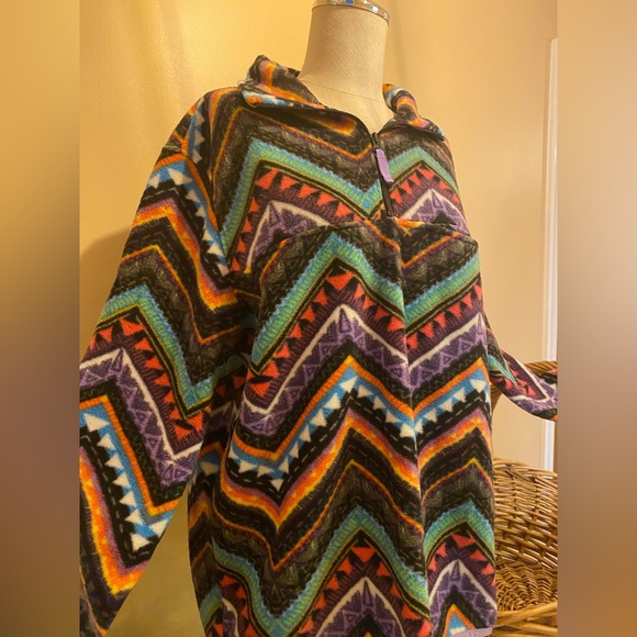 ❤️ 💚 💙 Wesc Multicolor Patterned Fleece Pullover unisex men med./women lg - Picture 2 of 11